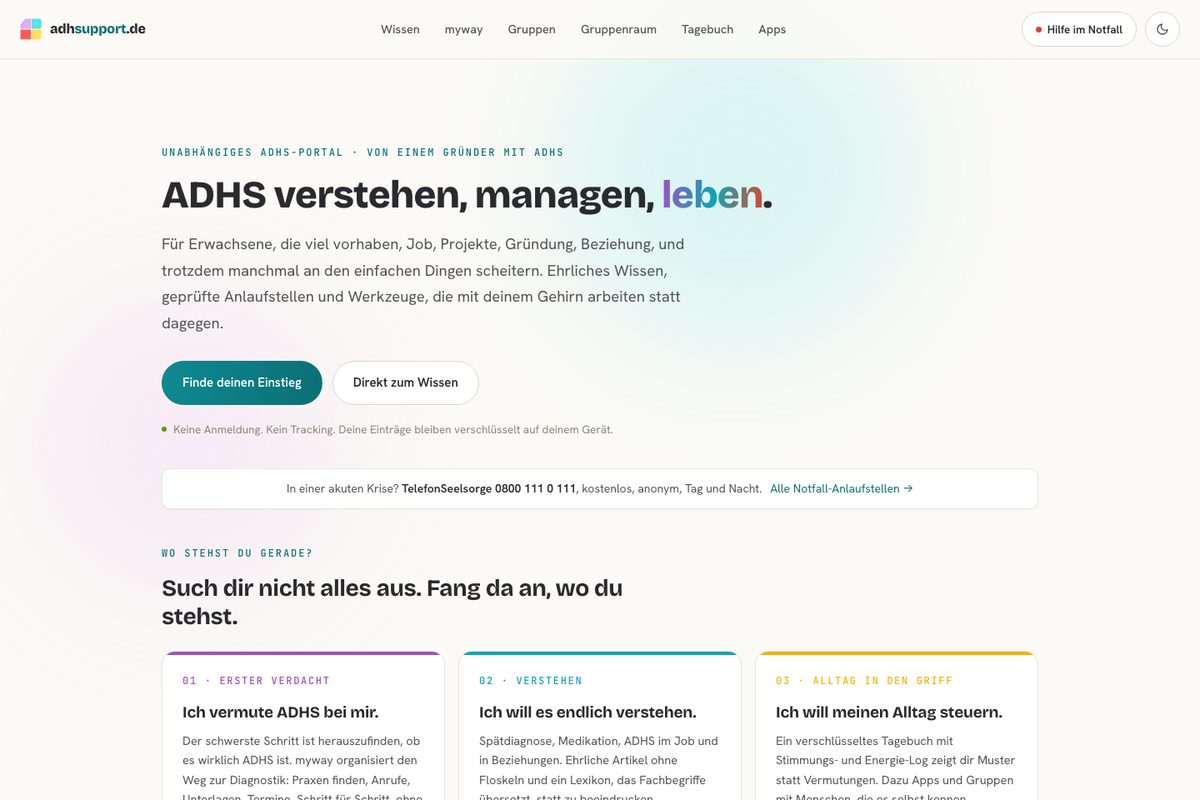 adhsupport.de, unabhängiges ADHS-Portal