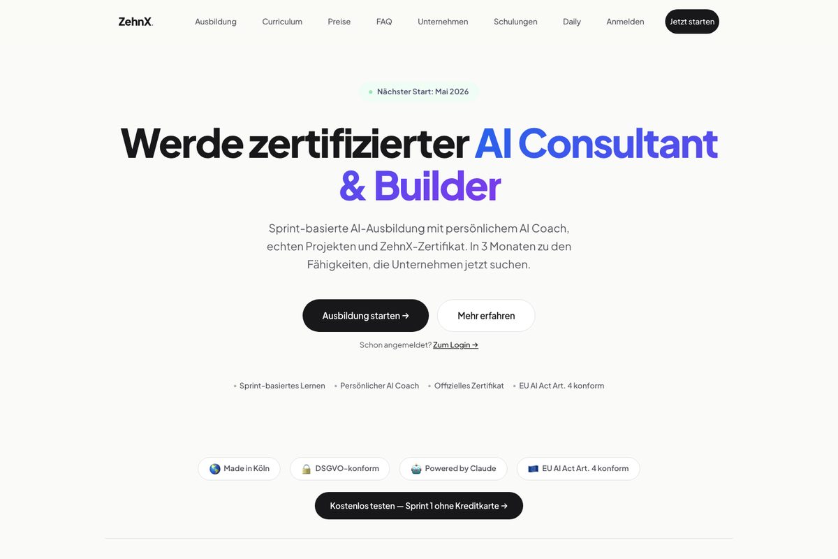 ZehnX, B2B-AI-Plattform